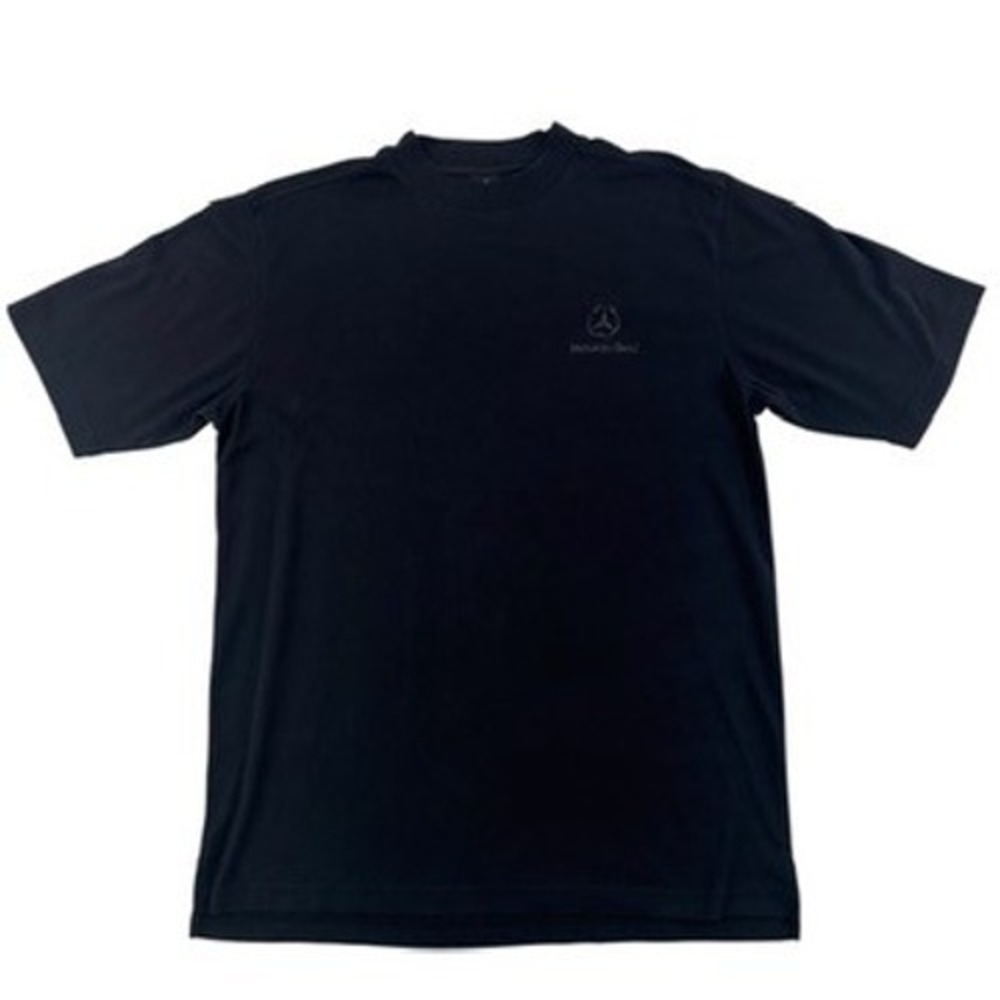 Mercedes-Benz Mens Large T-Shirt Black Pima‎ Cotton Blend Short Sleeve Logo L